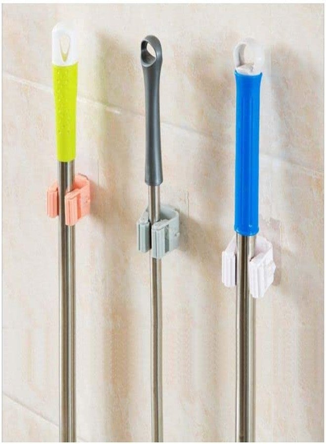 AG E-Com Mop and Broom Holder Wall Mounted, Magic Sticker Series Self Adhesive Anti-Slip Wall Mounted Single Mop/Broom Holder (Pack Of 3) - Image 3